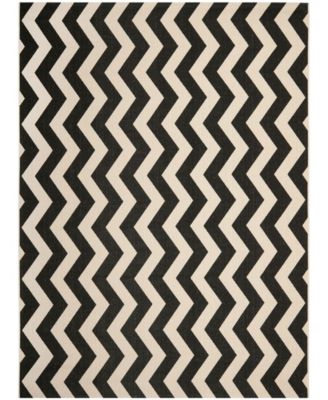 Courtyard CY6245 Black and Beige 8' x 11' Sisal Weave Outdoor Area Rug