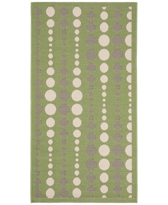Safavieh Courtyard CY6577 Green and Creme 2'7" x 5' Sisal Weave Outdoor