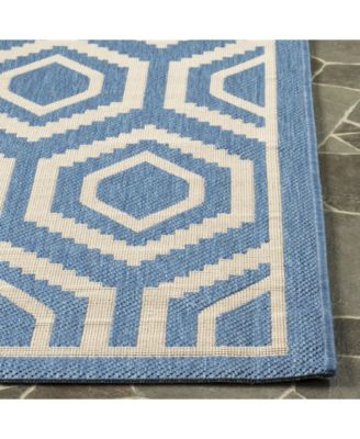 Courtyard MSR1125 Blue and Beige 5'3" x 7'7" Outdoor Area Rug