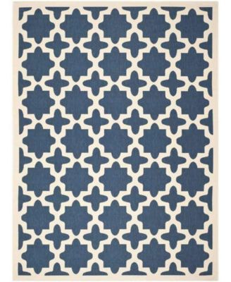 Courtyard CY6913 Navy and Beige 8' x 11' Sisal Weave Outdoor Area Rug