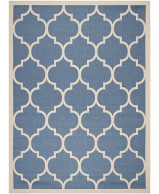 Courtyard CY6914 Blue and Beige 8' x 11' Outdoor Area Rug