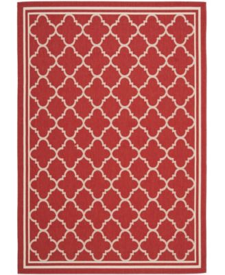 Courtyard CY6918 Red and Bone 5'3" x 7'7" Outdoor Area Rug