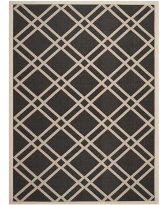 Courtyard CY6923 Black and Beige 8' x 11' Sisal Weave Outdoor Area Rug