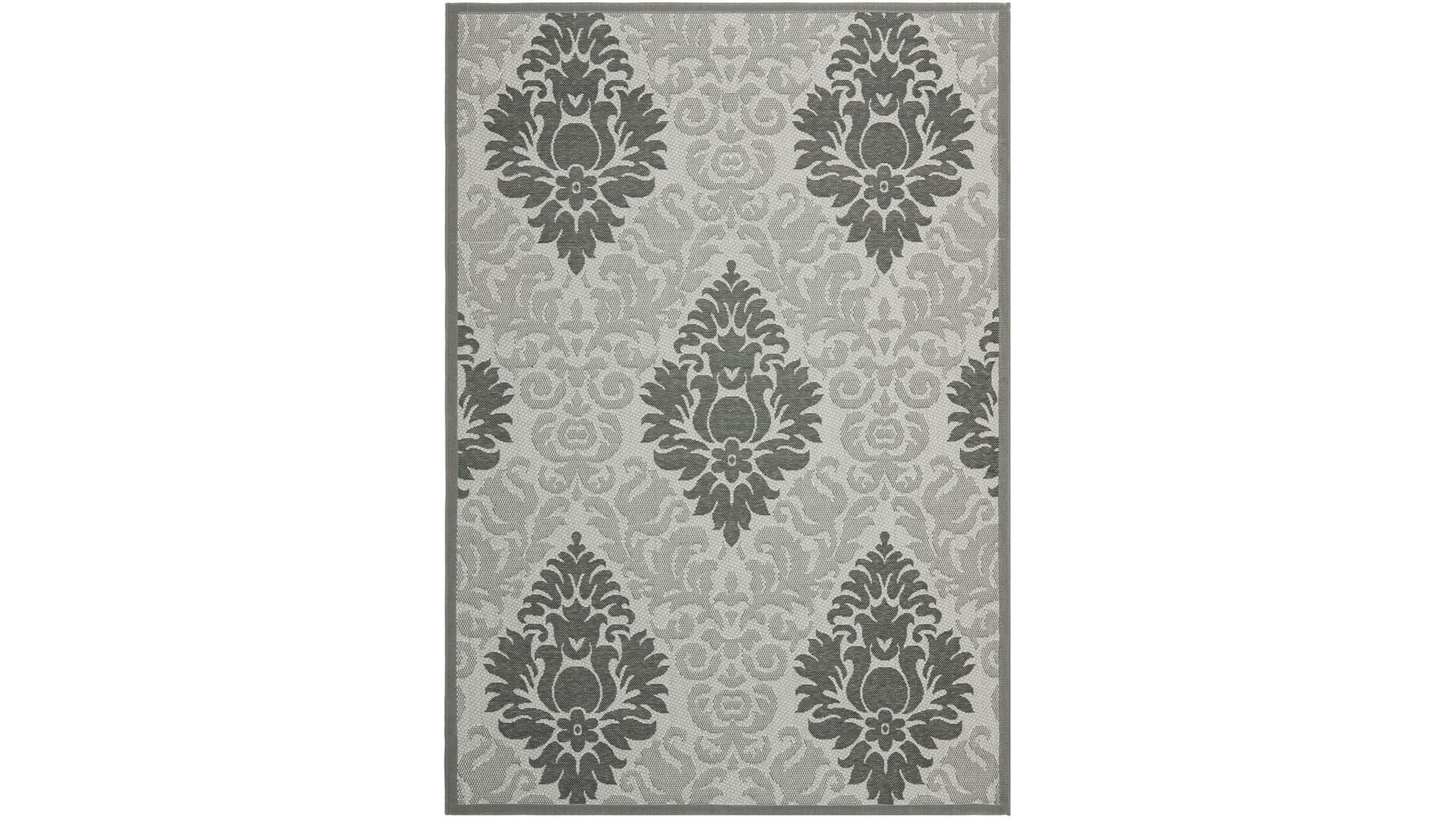 Safavieh Courtyard CY7133 Light Gray and Anthracite 5'3" x 7'7" Sisal Weave Outdoor Area Rug