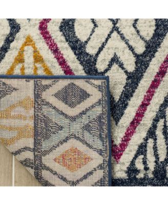 Evoke EVK286 Navy and Ivory 5'1" x 7'6" Area Rug