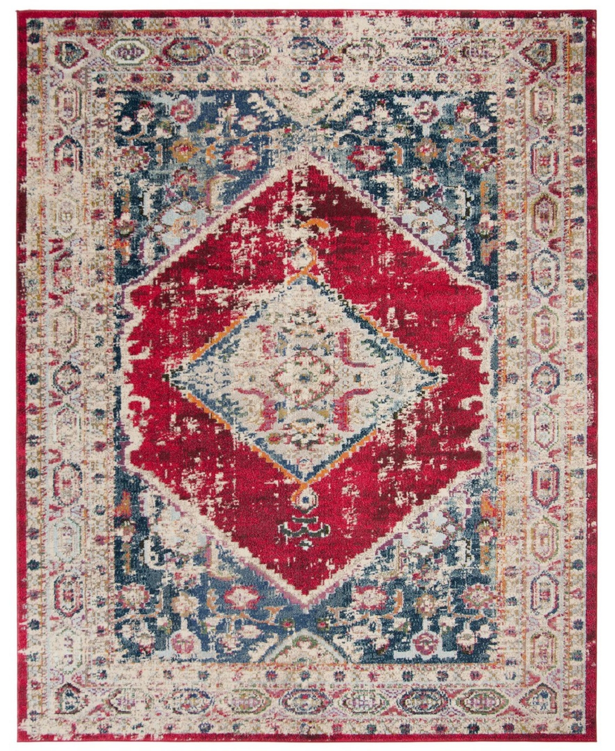 Safavieh Monaco Ivory and Red 8' x 10' Area Rug - Ivory