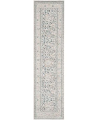 Archive Grey and Blue 2'2" x 8' Runner Area Rug