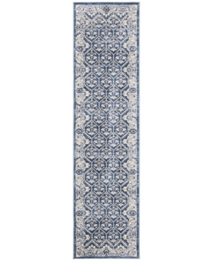 Safavieh Brentwood Navy and Light Grey 2' x 8' Runner Area Rug