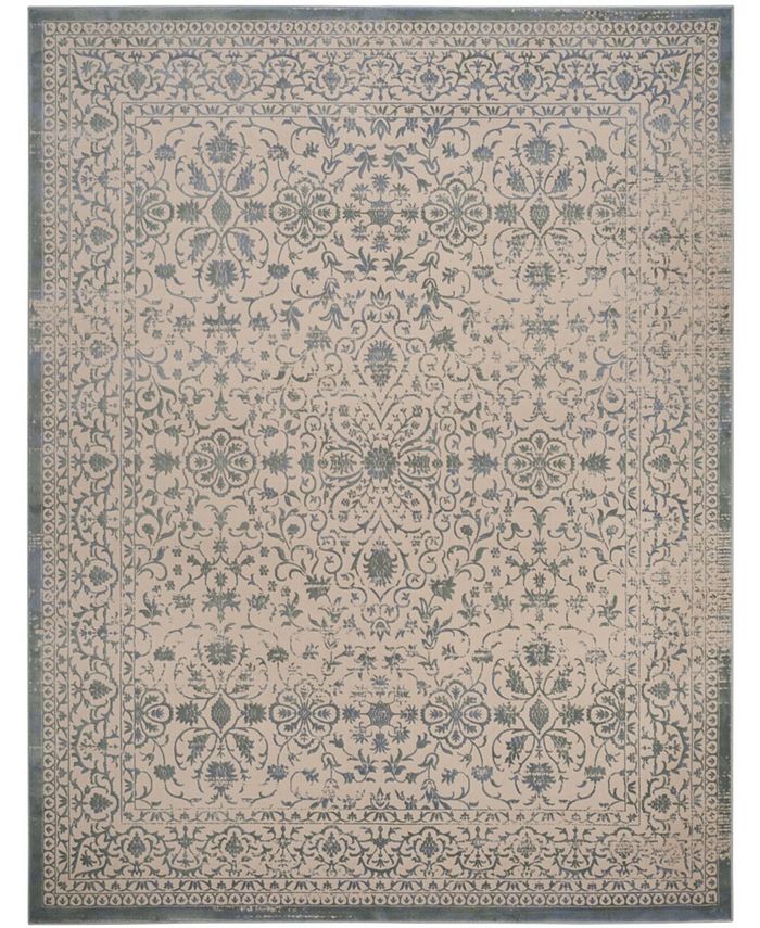 SAFAVIEH Linden Collection Runner Rug - 2'2 x 8', Aqua & Cream, Trellis Design, Non