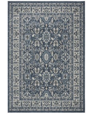 Charleston CHL412 Navy and Creme 5'3" x 7'6" Area Rug
