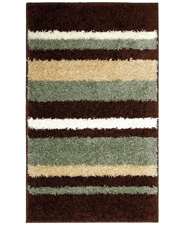 Home Dynamix Avalon NonSlip Stripe Shaggy Bath Mat & Reviews Bath