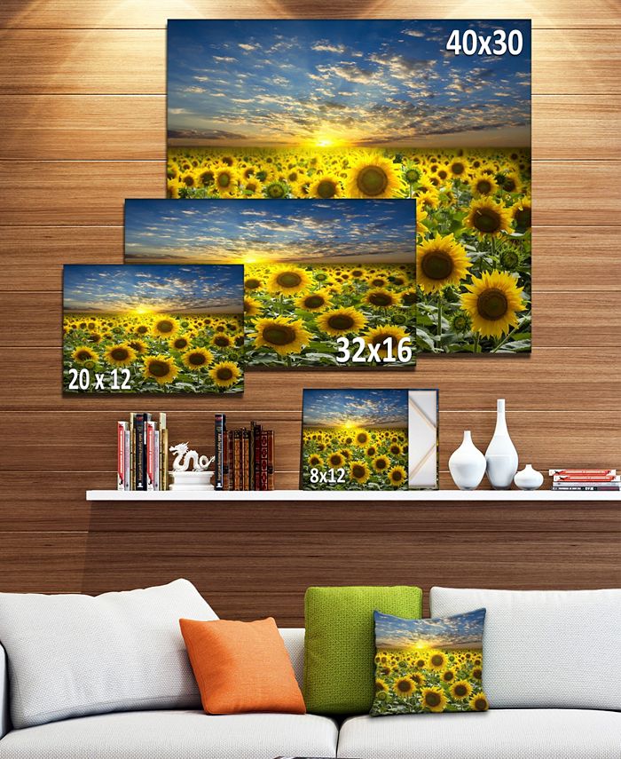 Design Art Designart Field Of Blooming Sunflowers Large Flower Canvas ...