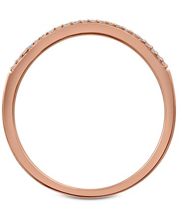 Macy's - Diamond Double Row Band (1/6 ct. t.w.) in 14k Rose Gold