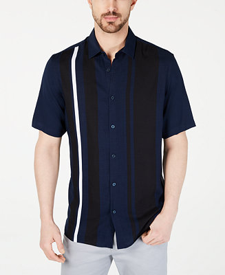 Alfani Men's Regular-Fit Bowler Stripe-Print Shirt, Created for Macy's ...