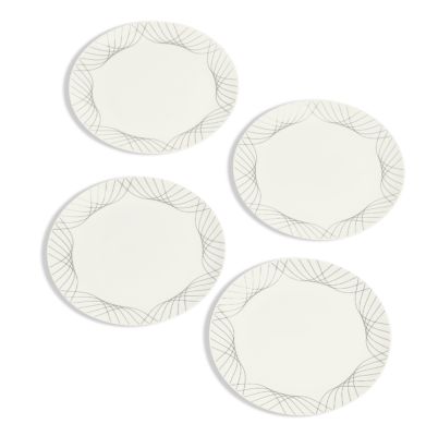 Hotel Collection - Hotel Black Line Swoop Decal Salad Plates, Set of 4