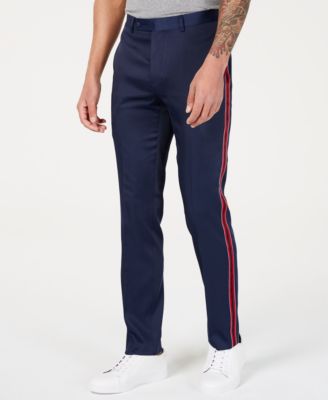 mens pants side stripe