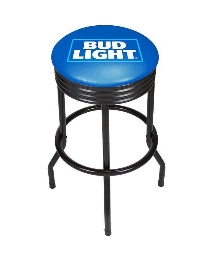 Trademark Global Bud Light Black Ribbed Bar Stool Macy's