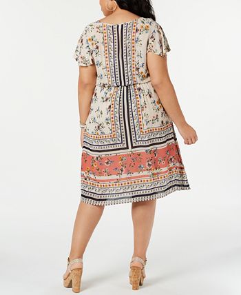 Lucky brand printed peasant dress hot sale