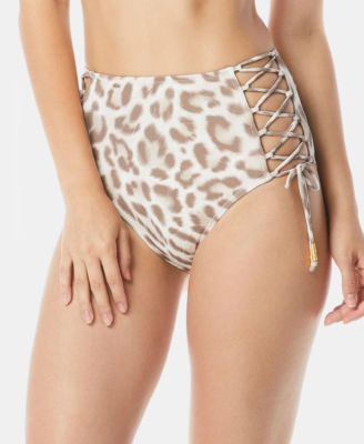 high waisted side tie bikini bottom