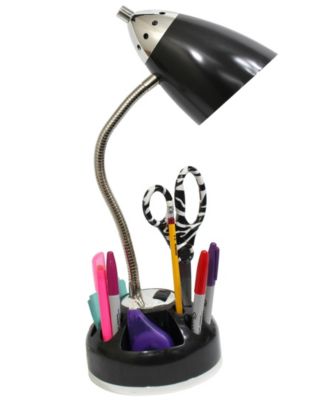 Limelight's Flossy Organizer Desk Lamp with Charging Outlet Lazy Susan Base