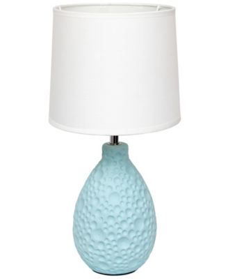 Simple Designs Textured Stucco Ceramic Oval Table Lamp