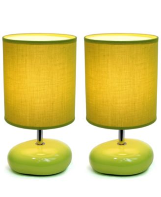 Simple Designs Stonies Small Stone Look Table Bedside Lamp 2 Pack Set