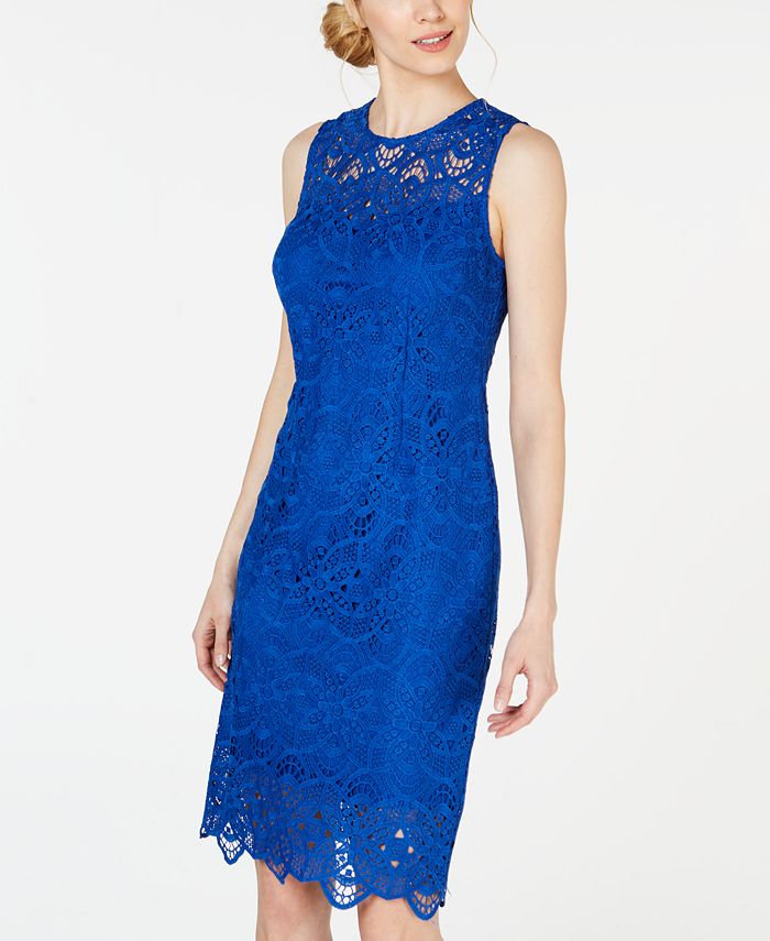 Calvin Klein Lace Sheath Dress - Macy's