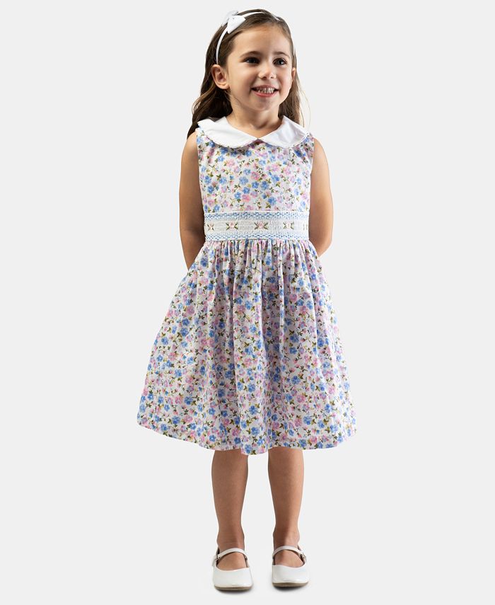 Bonnie Jean Toddler Girls Smocked Floral-Print Dress - Macy's