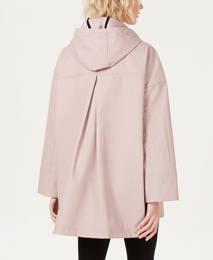 Calvin Klein Snap-Side High-Low Hem Rain Jacket - Macy's