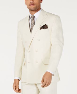 Emporio Armani double-breasted linen suit - White