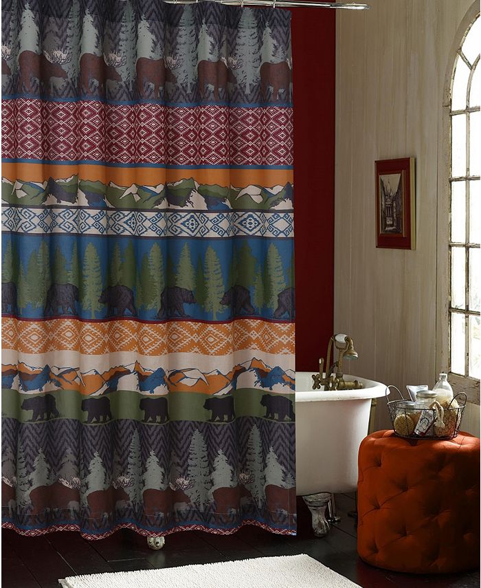Greenland Home Fashions Black Bear Lodge Bath Shower Curtain Macy's