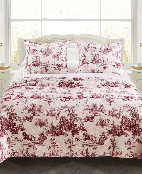 Greenland Home Fashions Classic Toile Quilt Set 3 Piece King