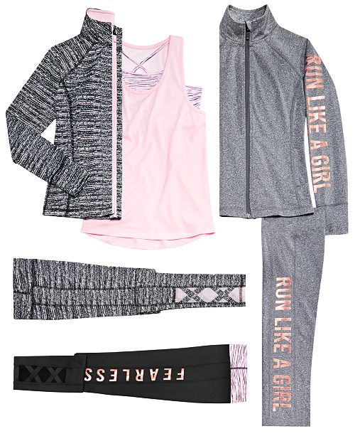 Ideology Big Girls Zip Up Jackets Layered Look Tank Top
