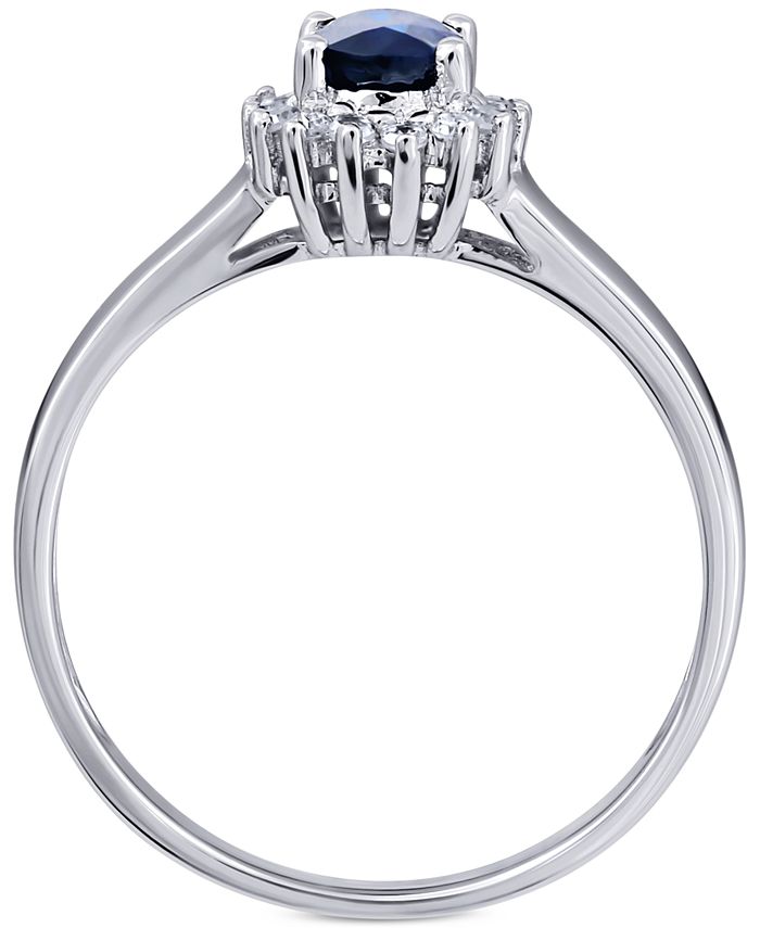 Macy's Sapphire (5/8 ct. t.w.) & Diamond (1/8 ct. t.w.) Statement Ring ...