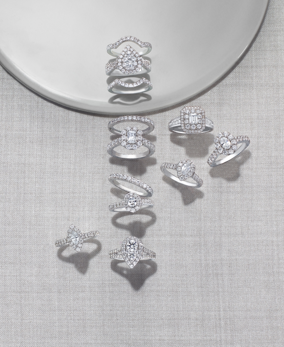 3-Pc. Diamond Pear Cluster Bridal Set (2 ct. t.w.) in 14k- White Gold