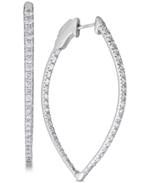 image of Diamond (3 ct. t.w.) Pave Hoop Earrings in 14k White Gold