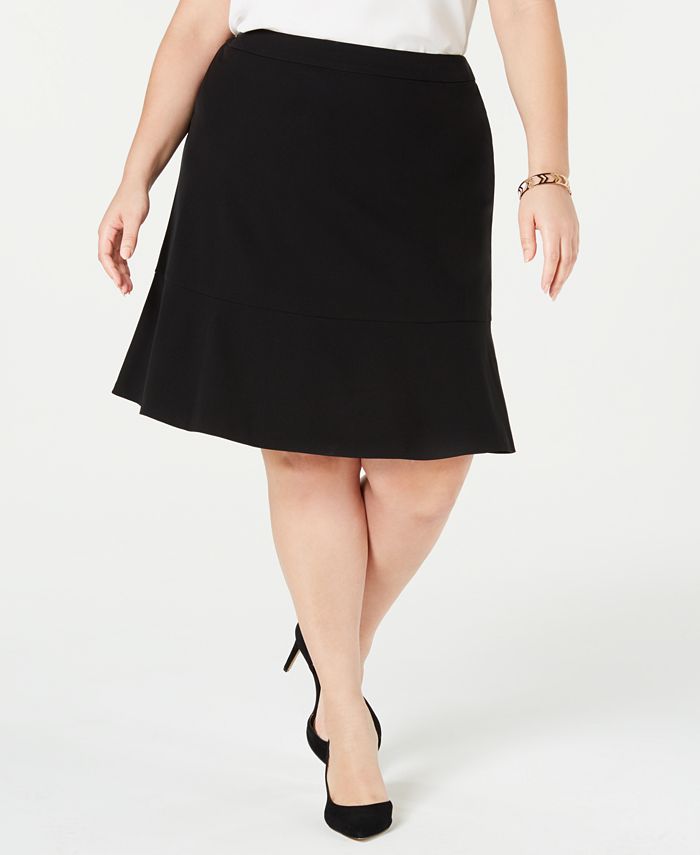Bar III Trendy Plus Size Ruffle-Hem Skirt, Created for Macy's - Macy's