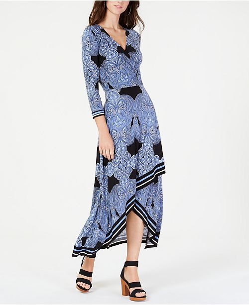 Inc Petite Asymmetrical Hem Faux Wrap Dress Created For Macy S