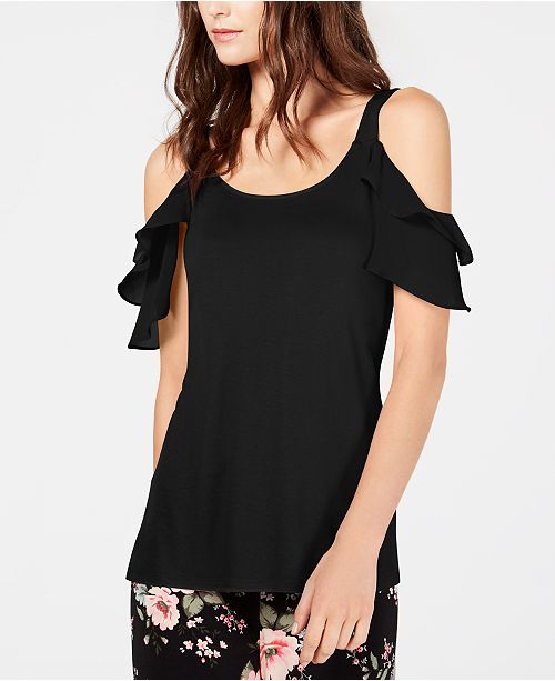 Inc Ruffled Cold Shoulder Top Created For Macy S