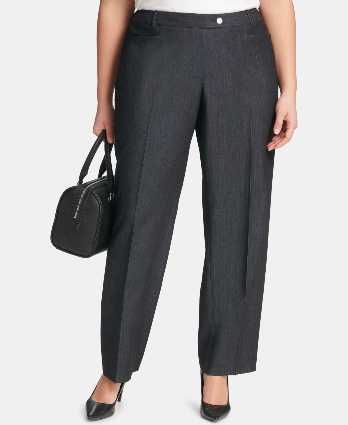 Calvin Klein Plus Size Modern Dress Pants In Indigo