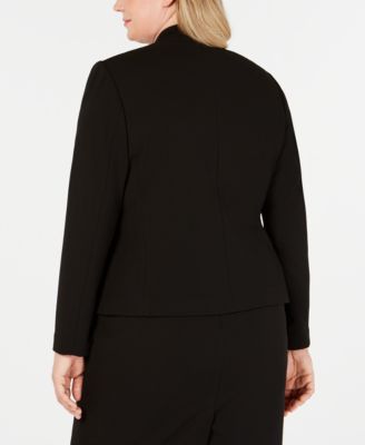 Plus Size Open-Front Soft Crepe Blazer