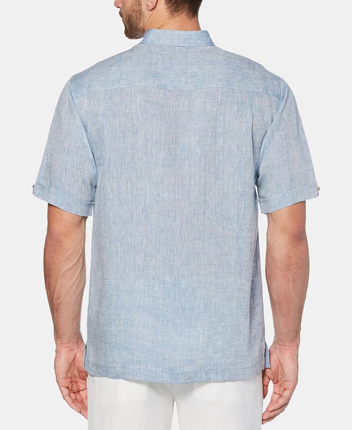 Cubavera Men's Pintucked Diamond Dobby Linen Shirt - Macy's