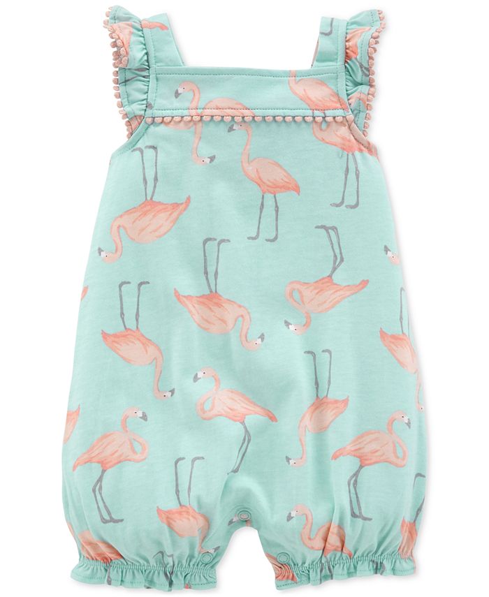 Carter's Baby Girls Flamingo-Print Cotton Sunsuit - Macy's