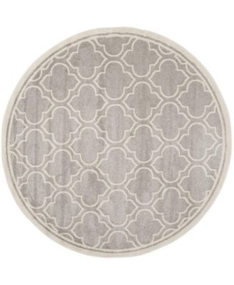 Amherst Light Gray and Ivory 9' x 9' Round Area Rug