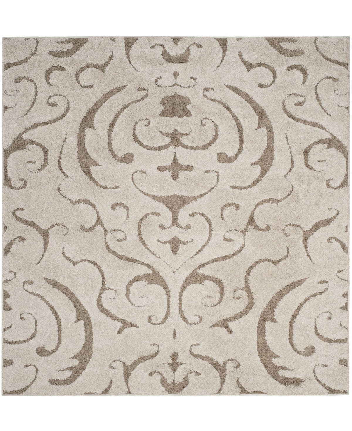 Safavieh Shag Cream and Beige 6'7in x 6'7in Square Area Rug - Cream / Be