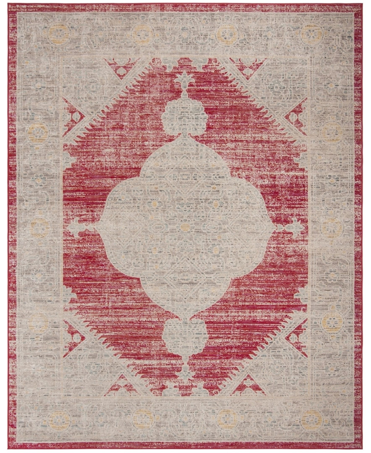 Safavieh Montage Rose and Gray 9' x 12' Outdoor Area Rug - Rose/grey