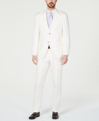 Perry Ellis Men's Slim-Fit White Suit