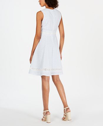 Calvin Klein Seersucker Eyelet A Line Dress Macy s