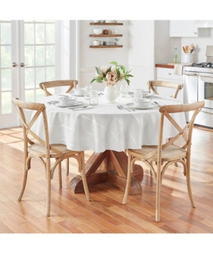 Elrene Elegance Plaid 90" Round Tablecloth In White
