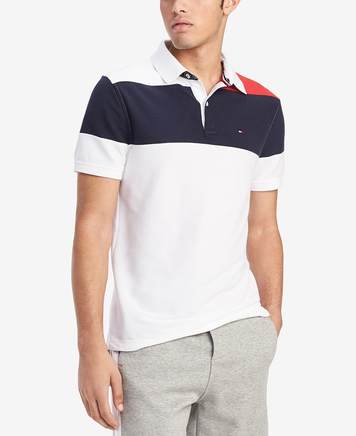 Tommy Hilfiger Men's Custom Fit Noyes Colorblocked Polo, Created for ...